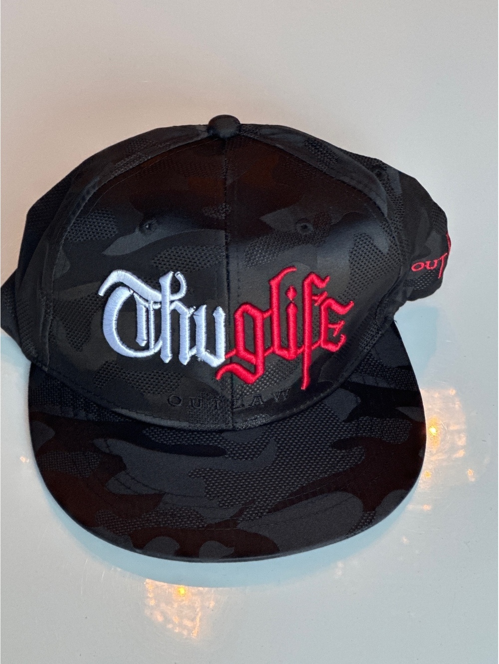 Black Camo Thuglife Outlaw - Snapback  Hat Cap - New!